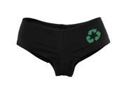 Earth Day Recycle Symbol Black Women s Booty Shorts