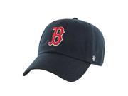 Boston Red Sox B Logo Clean Up Adjustable Navy Baseball Cap