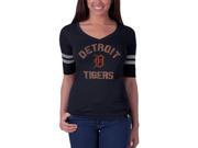 Detroit Tigers Flanker Logo Half Sleeve Juniors V Neck T Shirt