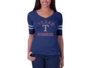 Texas Rangers Flanker Logo Half Sleeve Juniors V Neck T Shirt