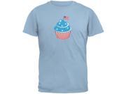 4th of July American Flag Cupcake Light Blue Youth T Shirt