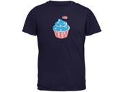 4th of July American Flag Cupcake Navy Youth T Shirt