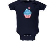 4th of July American Flag Cupcake Navy Soft Baby One Piece