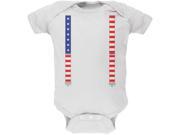 4th of July American Flag Suspenders White Soft Baby One Piece