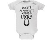 Father s Day Lucky Dad White Soft Baby One Piece