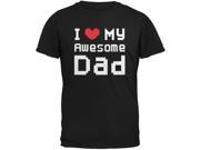 Father s Day I Heart My Awesome Dad 8 Bit Pixel Black Youth T Shirt
