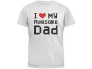 Father s Day I Heart My Awesome Dad 8 Bit Pixel White Youth T Shirt