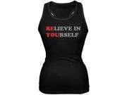 Believe in Yourself Be You Quote Black Juniors Soft Tank Top