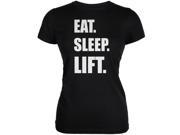 Eat Sleep Lift Black Juniors Soft T Shirt