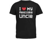I Heart My Awesome Uncle 8 Bit Pixel Black Youth T Shirt