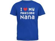 I Heart My Awesome Nana 8 Bit Pixel Royal Youth T Shirt