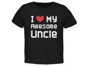 I Heart My Awesome Uncle 8 Bit Pixel Black Toddler T Shirt