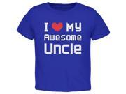I Heart My Awesome Uncle 8 Bit Pixel Royal Toddler T Shirt
