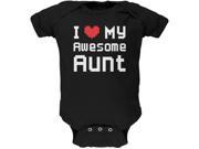 I Heart My Awesome Aunt 8 Bit Pixel Black Soft Baby One Piece
