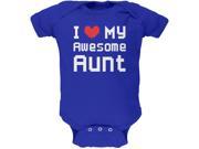 I Heart My Awesome Aunt 8 Bit Pixel Royal Soft Baby One Piece