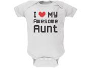 I Heart My Awesome Aunt 8 Bit Pixel White Soft Baby One Piece
