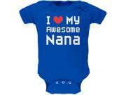 I Heart My Awesome Nana 8 Bit Pixel Royal Soft Baby One Piece