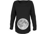Earth s Moon Belly Black Maternity Soft Long Sleeve T Shirt