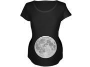 Earth s Moon Belly Black Maternity Soft T Shirt