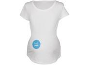 Due in June Blue Boy Badge White Maternity Soft T Shirt