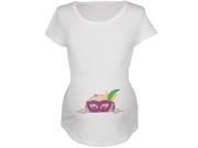 Mardi Gras Peeking Baby King Cake White Maternity Soft T Shirt
