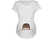 Peeking Baby Aviator Hat Goggles White Maternity Soft T Shirt