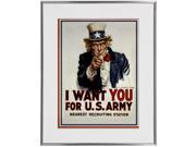 Uncle Sam Wants You Silver Framed Print w White Mat