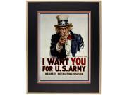 Uncle Sam Wants You Wood Framed Print w Black Mat