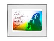 Music Emotion Inspirational Quote Jay El Silver Framed Print White Mat
