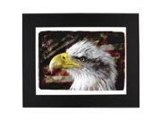 4th of July Bald Eagle American Flag Framed Print w Black Mat