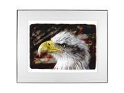 4th of July Bald Eagle American Flag Framed Print w White Mat