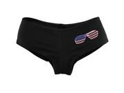 4th of July American Shutter Shades Black Women s Booty Shorts