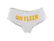 On Fleek Funny White Front Women s Booty Shorts