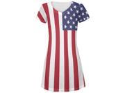 4th of July American Flag All Over Juniors V Neck Dress