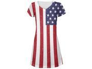 4th of July American Flag Distressed All Over Juniors V Neck Dress