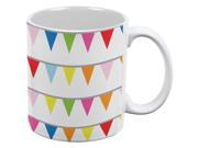 Summer Pennant Banner Colorful Fun Party White All Over Coffee Mug
