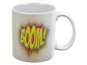 BOOM POW Comic Book Super Hero White All Over Coffee Mug