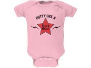 Potty Like A Rock Star Light Pink Soft Baby One Piece