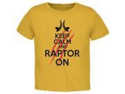Keep Calm And Raptor On Gold Toddler T Shirt