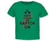 Keep Calm And Raptor On Kelly Green Toddler T Shirt