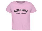 Girls Rule Boys Drool Light Pink Toddler T Shirt