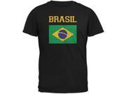 World Cup Distressed Flag Brasil Black Youth T Shirt