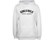 Girls Rule Boys Drool White Juniors Soft Hoodie