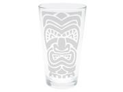 Tiki Face 3 Etched Pint Glass