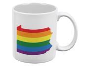LGBT Pennsylvania State Gay Pride Rainbow White All Over Coffee Mug