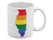 LGBT Illinois State Gay Pride Rainbow White All Over Coffee Mug