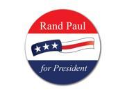 Election 2016 Rand Paul Waving Flag 4x4 Round Decal