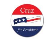 Election 2016 Ted Cruz Waving Flag 4x4 Round Decal