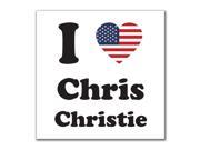 Election 2016 I Heart Chris Christie 4x4 Square Decal