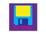 Floppy Disc Old School 8 Bit Blue 4x4 Square Decal